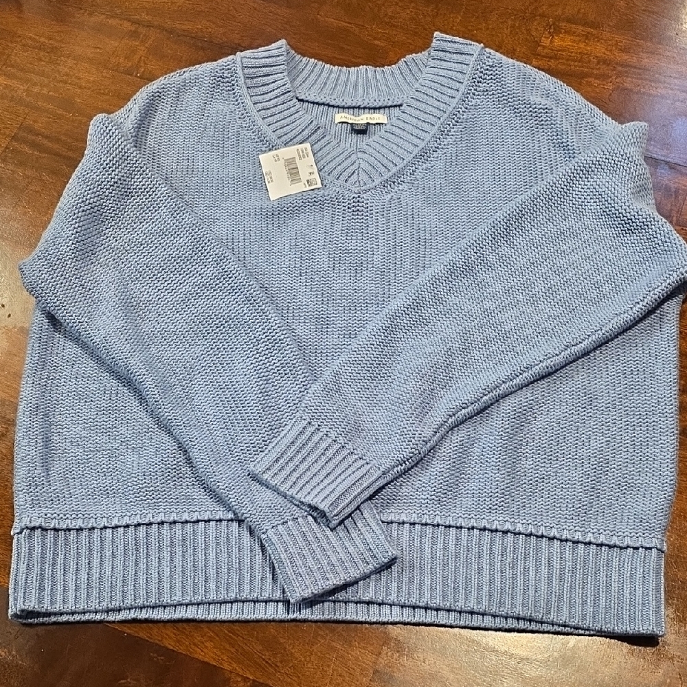 American Eagle Chunky Knit V Neck Sweater